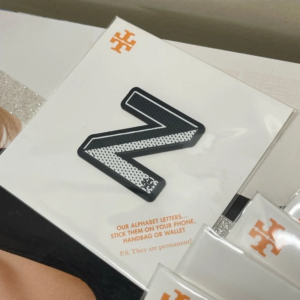 (new+tag) Tory Burch alphabet letter “Z” or “N” stick them on phone, handbag or…